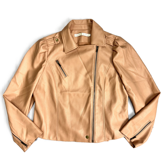 Jacket Faux Leather By Marie and Oliver In Pink, Size: L