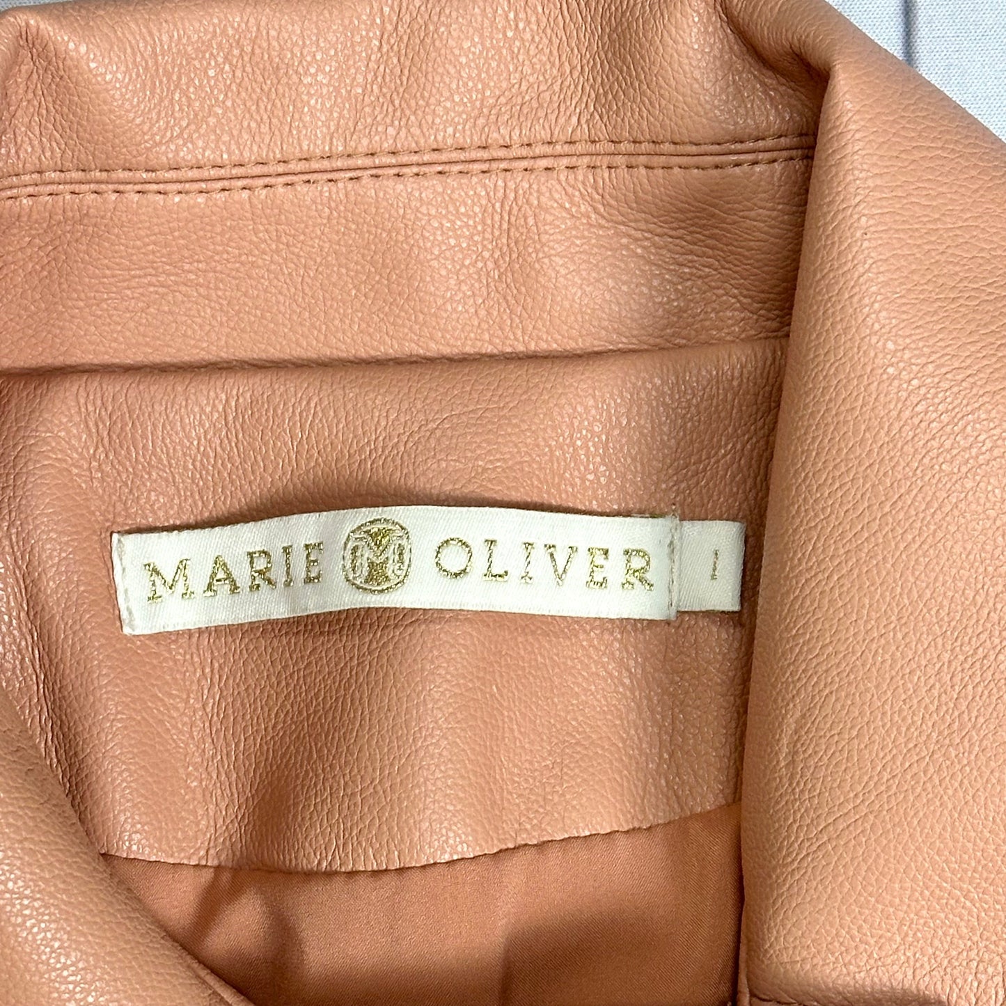 Jacket Faux Leather By Marie and Oliver In Pink, Size: L