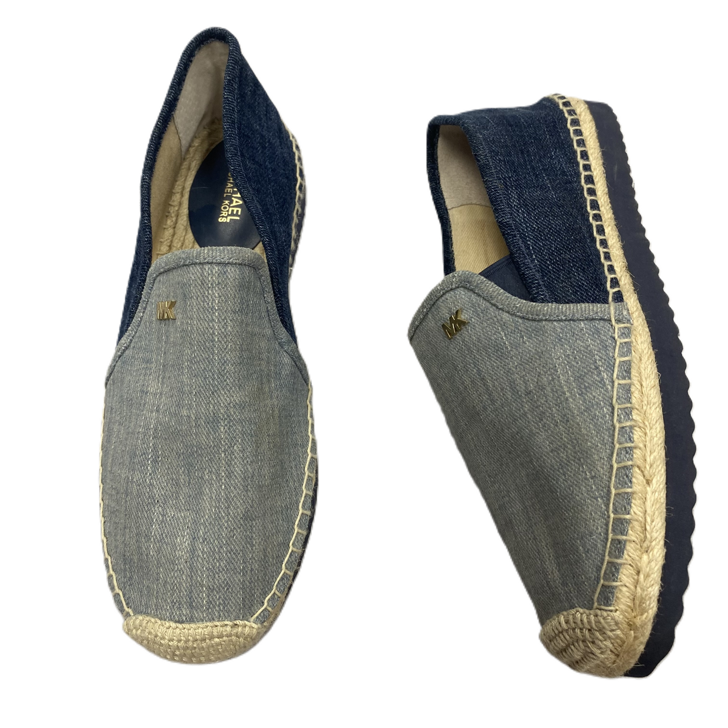 Blue Denim Sandals Flats By Michael By Michael Kors, Size: 7