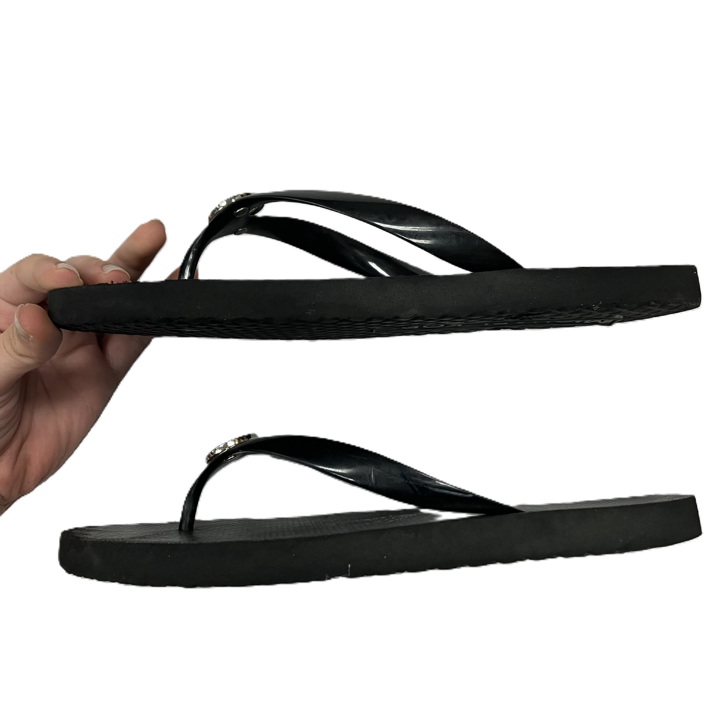 Black Sandals Flip Flops By Michael Kors, Size: 9
