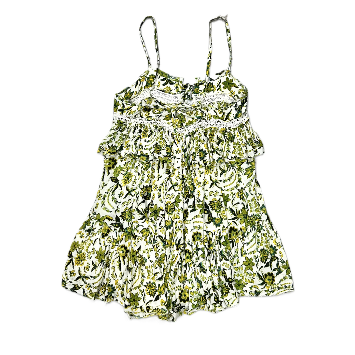 Green & Yellow Dress Casual Short By Free People, Size: Xs