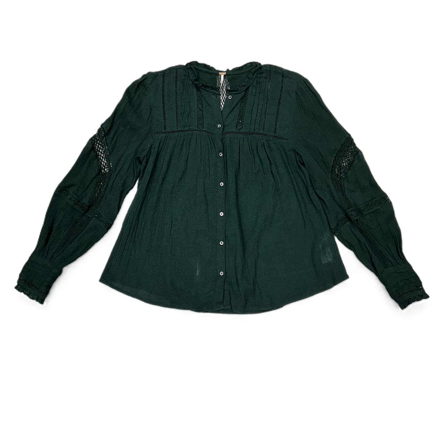 Green Top Long Sleeve By Free People, Size: S