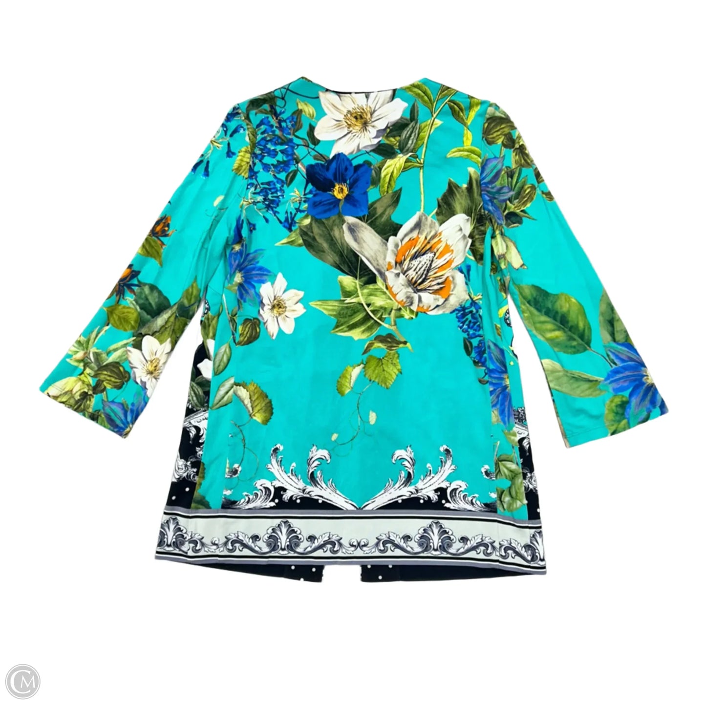 Cardigan By Piero Moretta In Blue & Green, Size: M