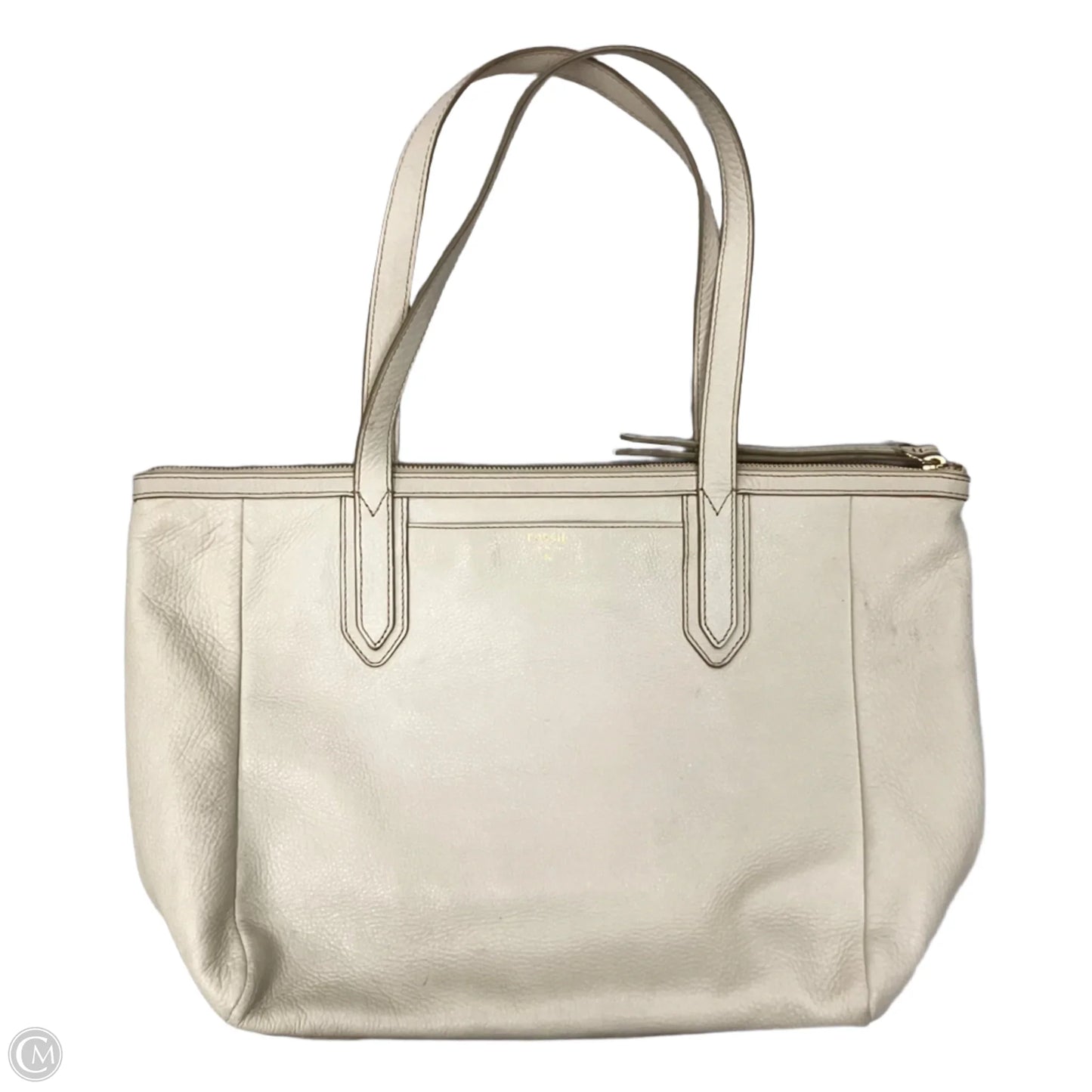 Handbag Leather By Fossil, Size: Medium