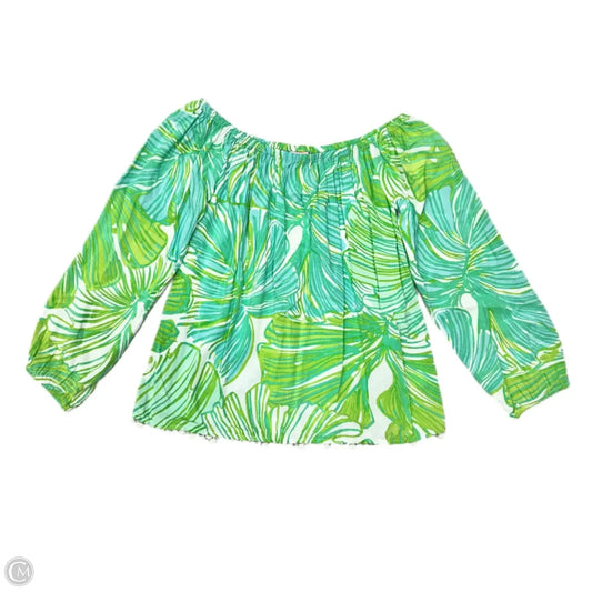 Top Long Sleeve Designer By Lilly Pulitzer In Blue & Green, Size: S