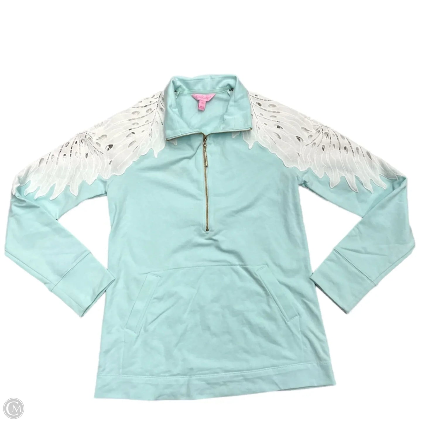 Top Long Sleeve Designer By Lilly Pulitzer In Blue & White, Size: Xs