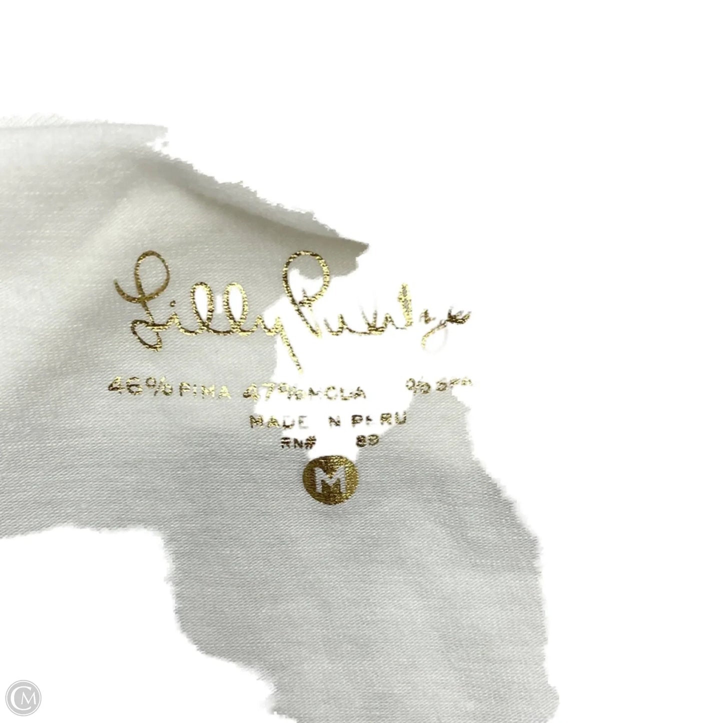 Top Short Sleeve Designer By Lilly Pulitzer In White, Size: M