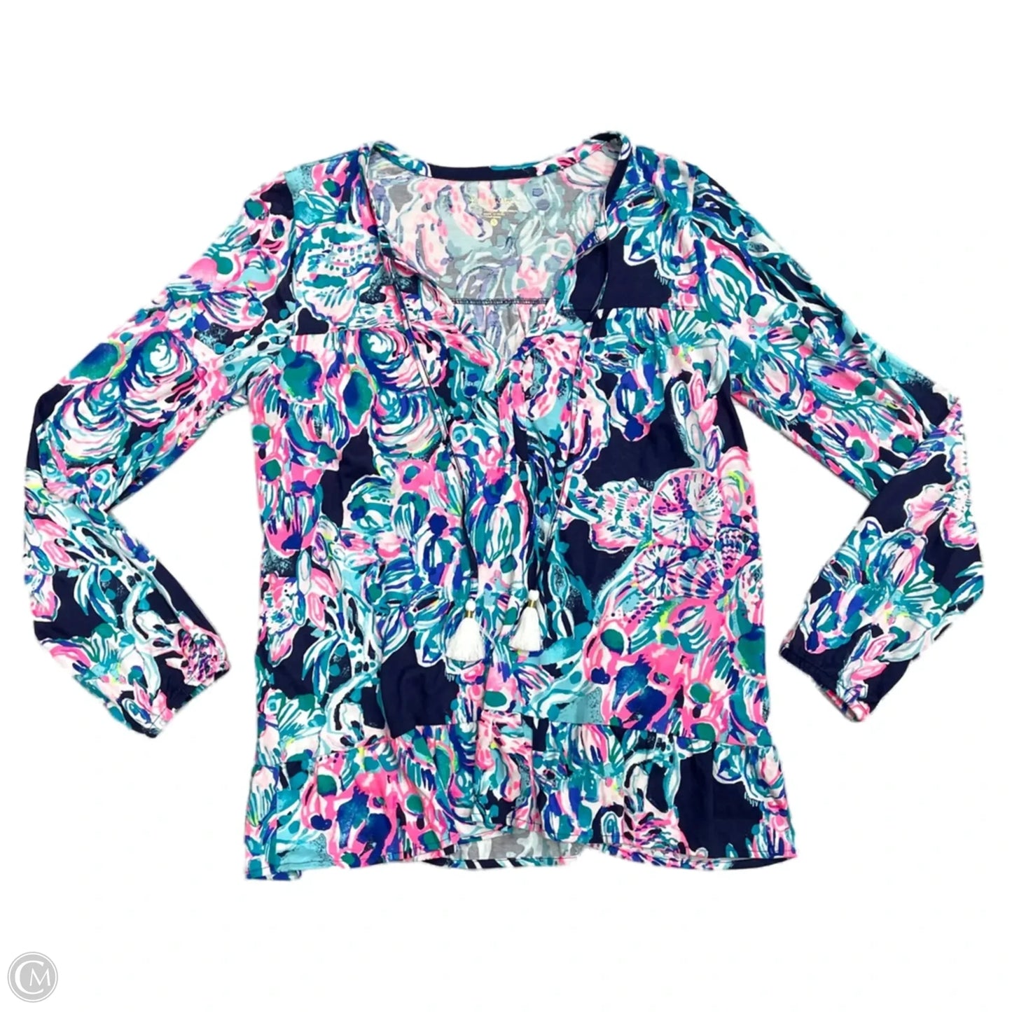 Top Long Sleeve Designer By Lilly Pulitzer In Blue, Size: S
