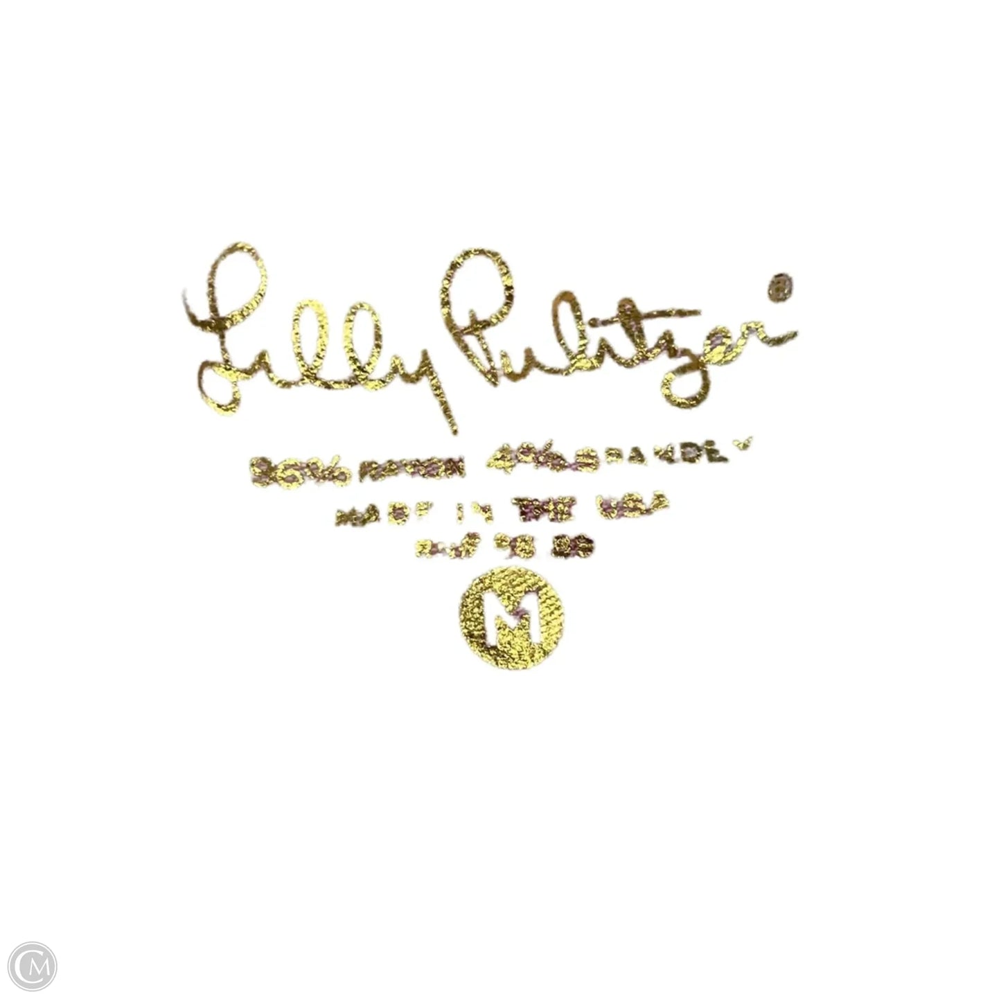 Top Short Sleeve Designer By Lilly Pulitzer In Green, Size: M