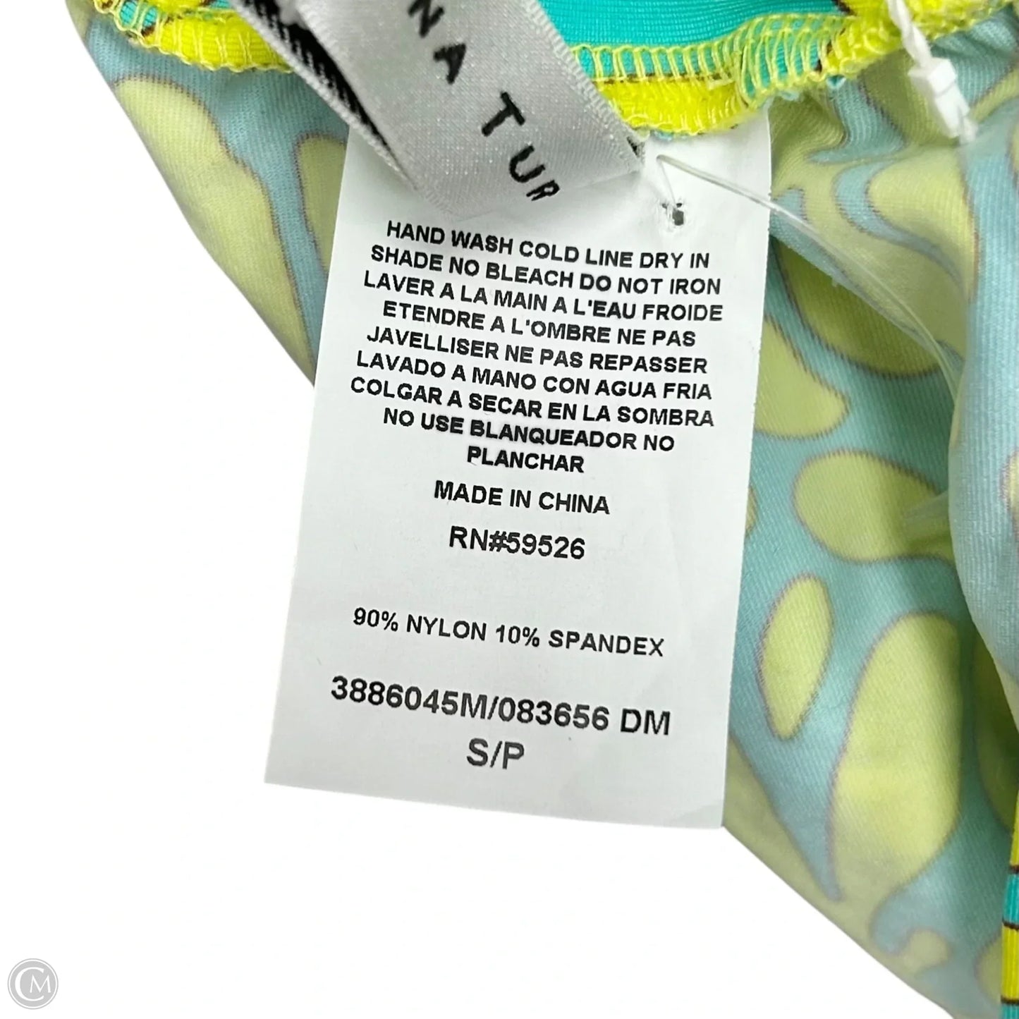 Top 3/4 Sleeve By Trina Turk In Blue & Yellow, Size: S