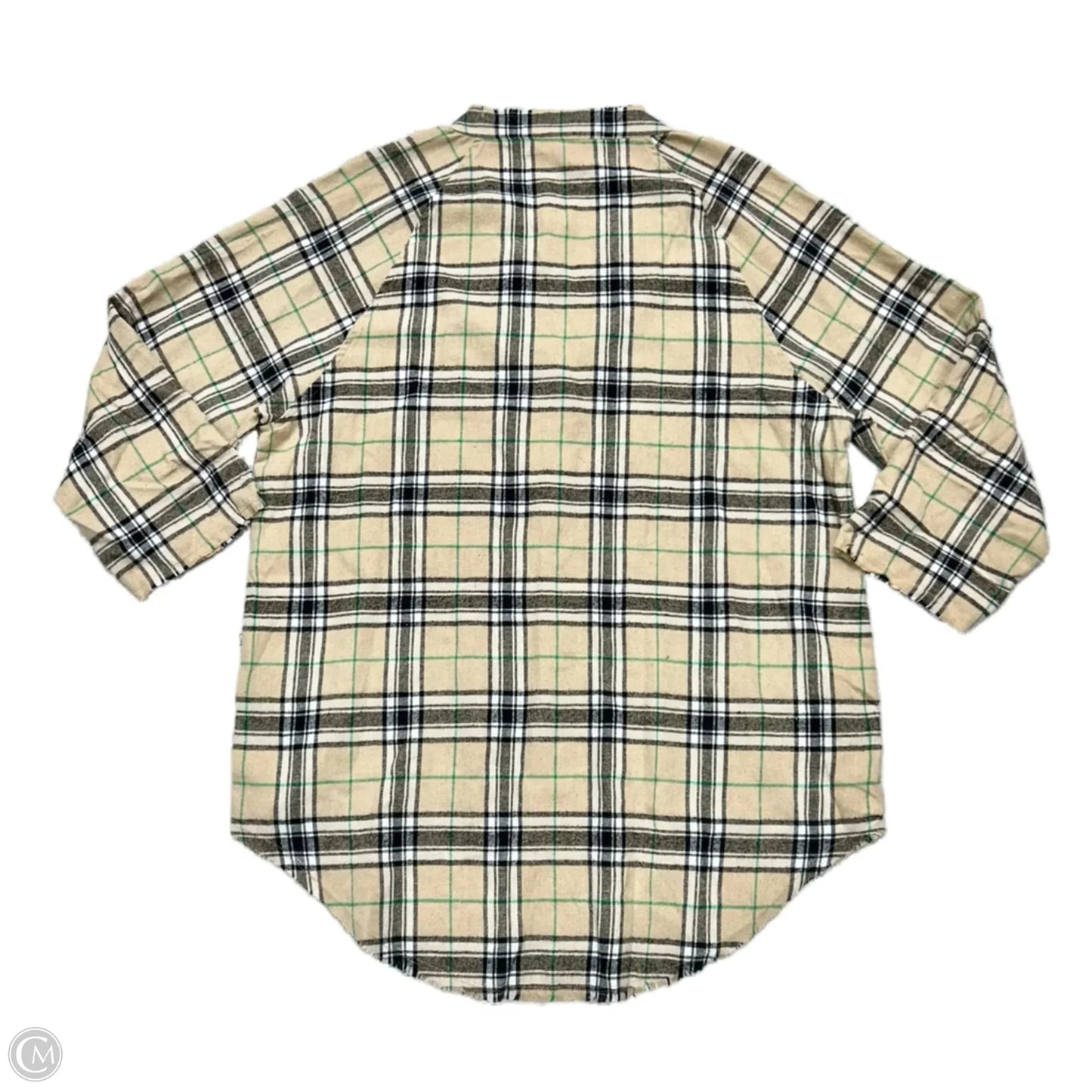 Jacket Shirt By Aakaa In Brown & Green, Size: M