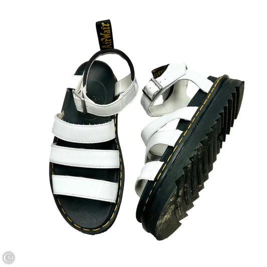Sandals Heels Platform By Dr Martens In Black & White, Size: 8