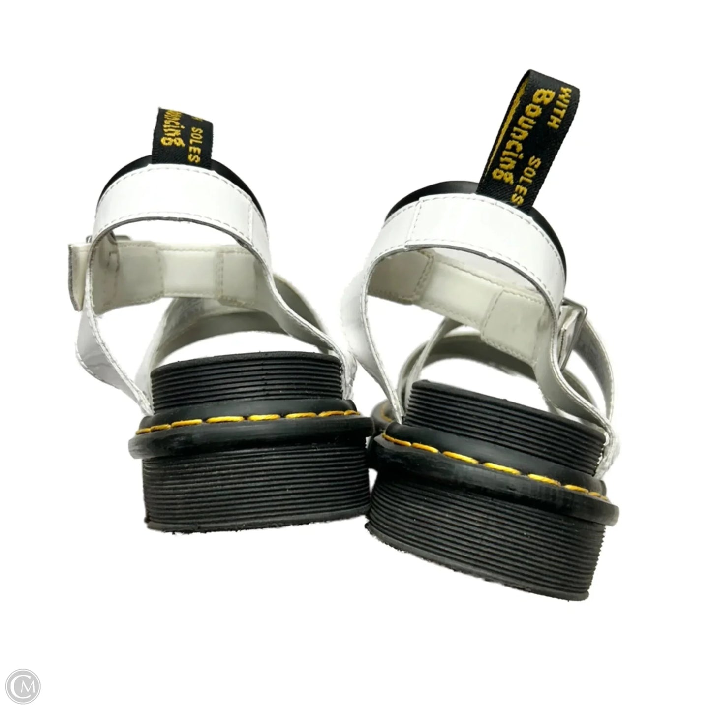 Sandals Heels Platform By Dr Martens In Black & White, Size: 8
