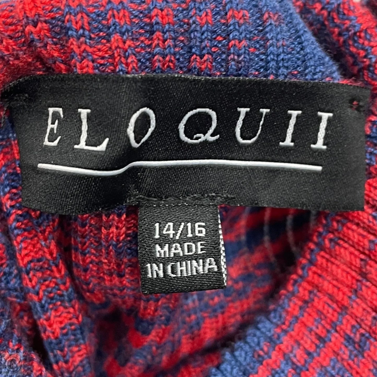 Sweater By Eloquii In Blue & Red, Size: L
