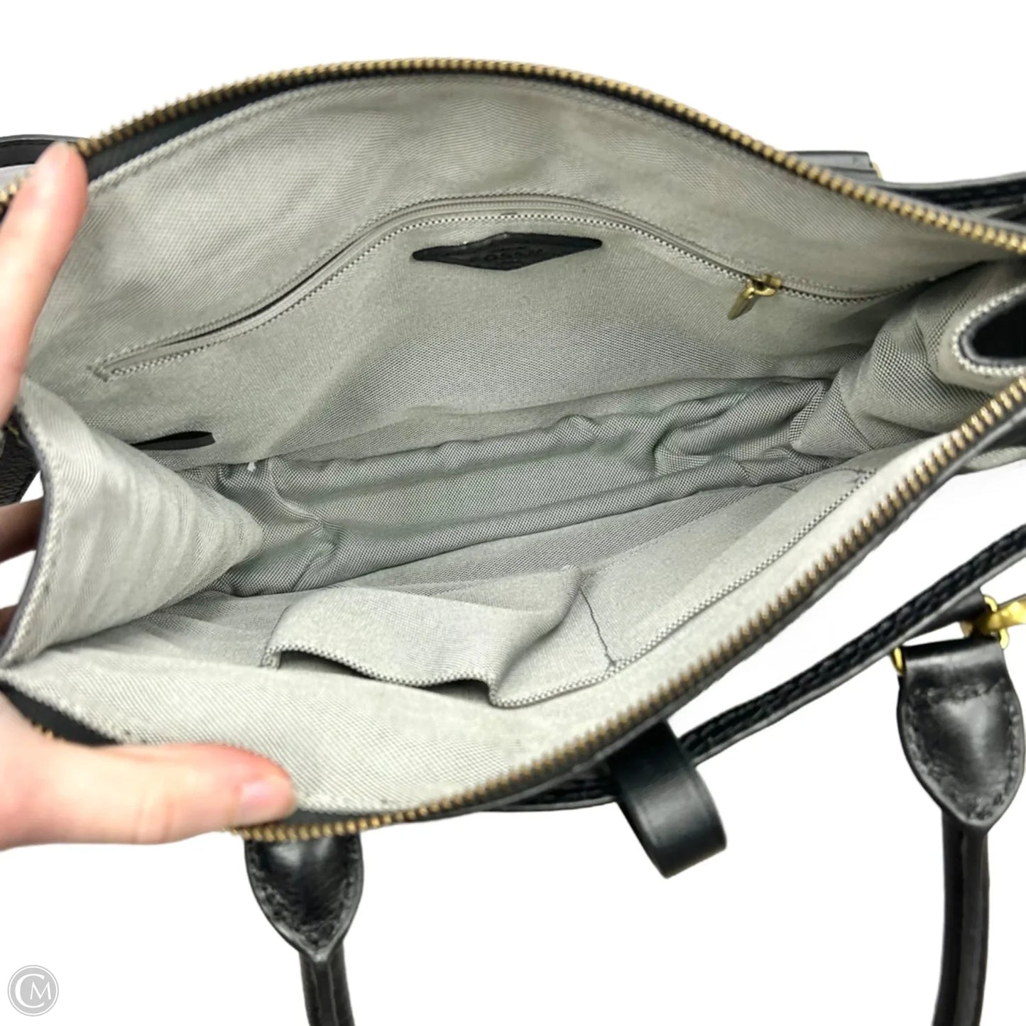 Handbag Leather By Fossil, Size: Large