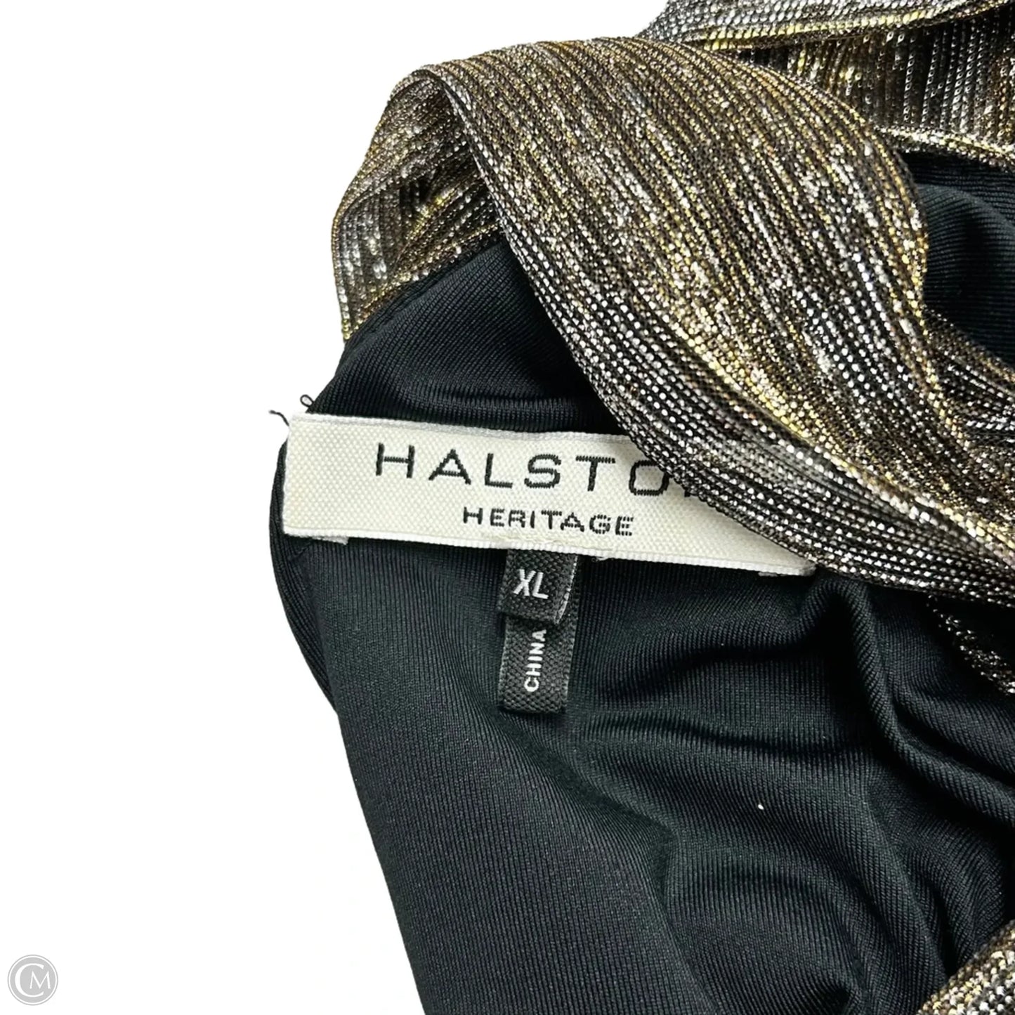 Dress Designer By Halston In Gold & Silver, Size: Xl