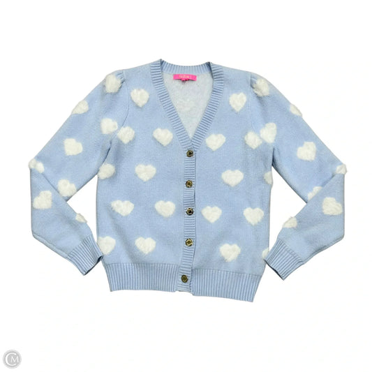 Sweater Cardigan Designer By Lilly Pulitzer In Blue & White, Size: S