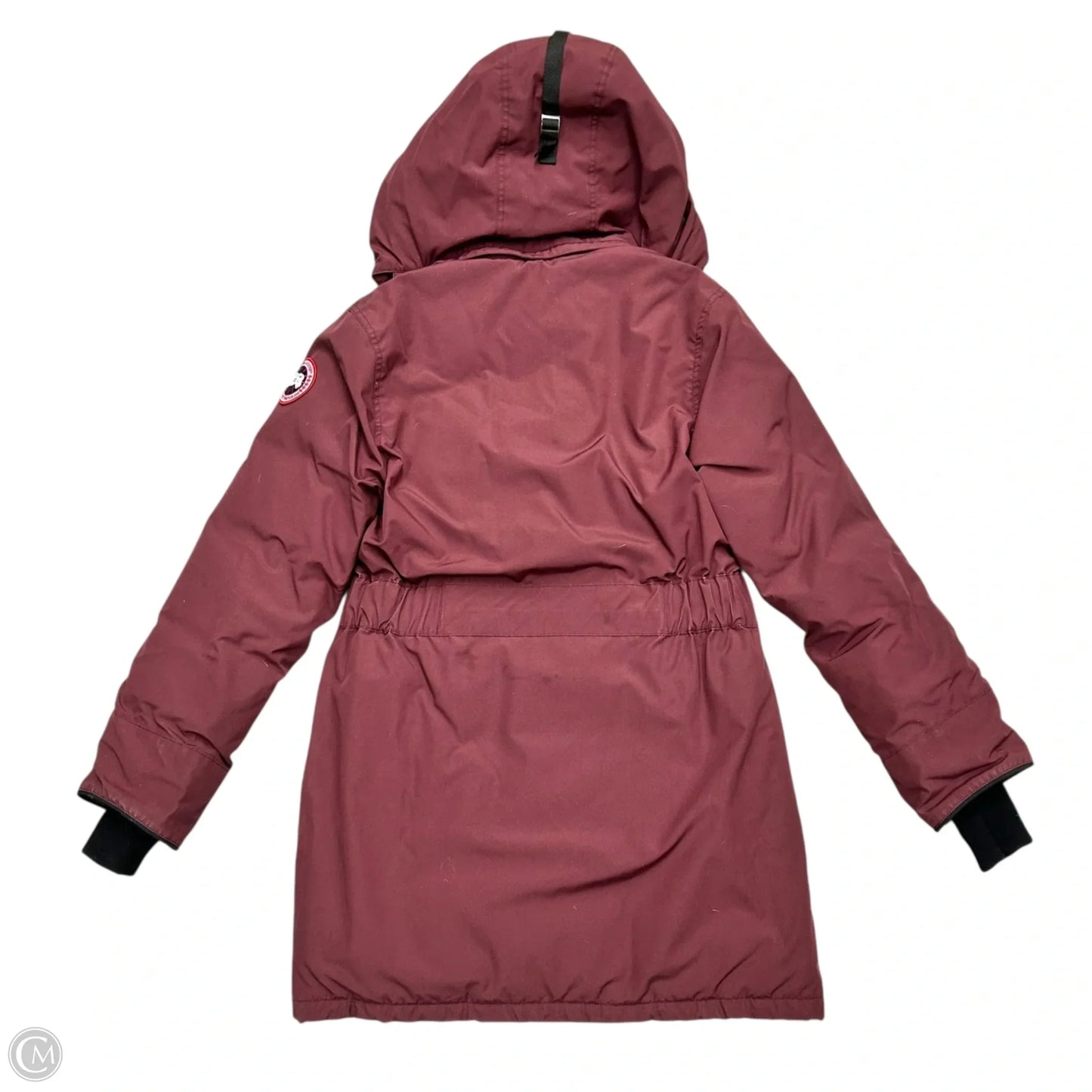 Coat Luxury Designer By Canada Goose In Maroon, Size: M
