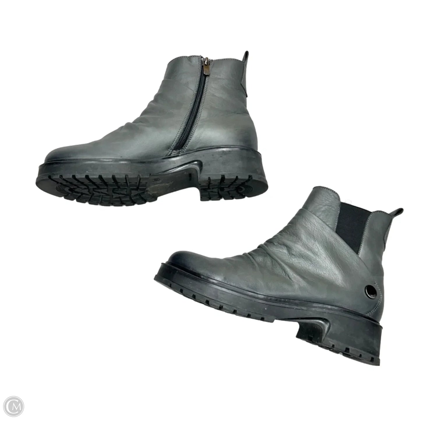 Boots Leather By Santana In Grey, Size: 9.5
