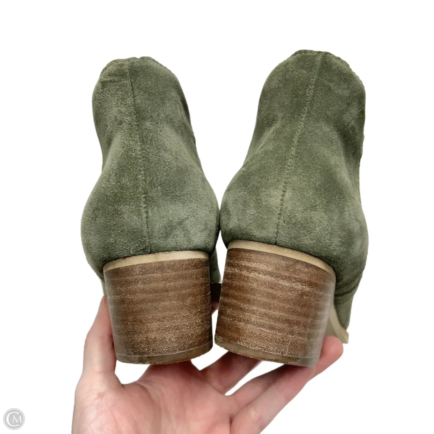 Boots Ankle Heels By Earth In Green, Size: 9