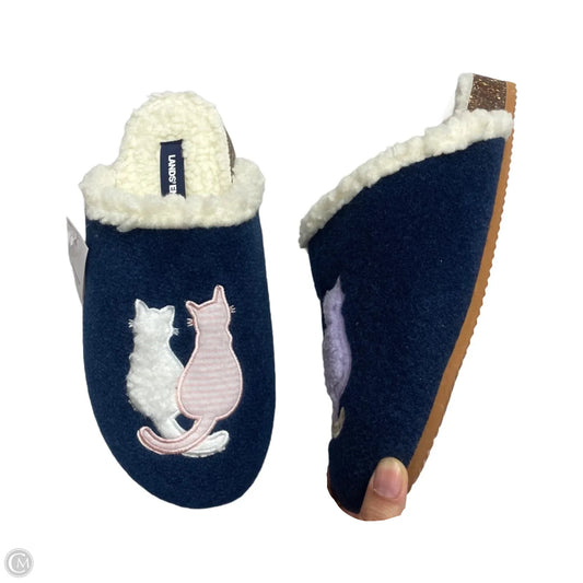 Slippers By Lands End In Navy, Size: 8