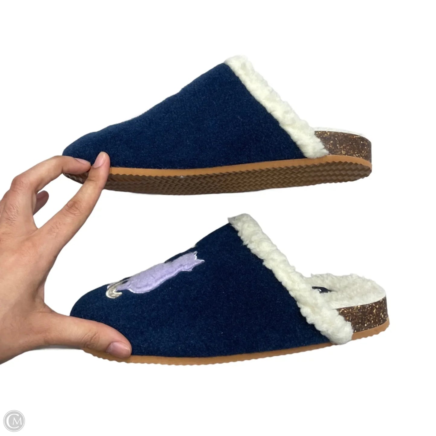 Slippers By Lands End In Navy, Size: 8