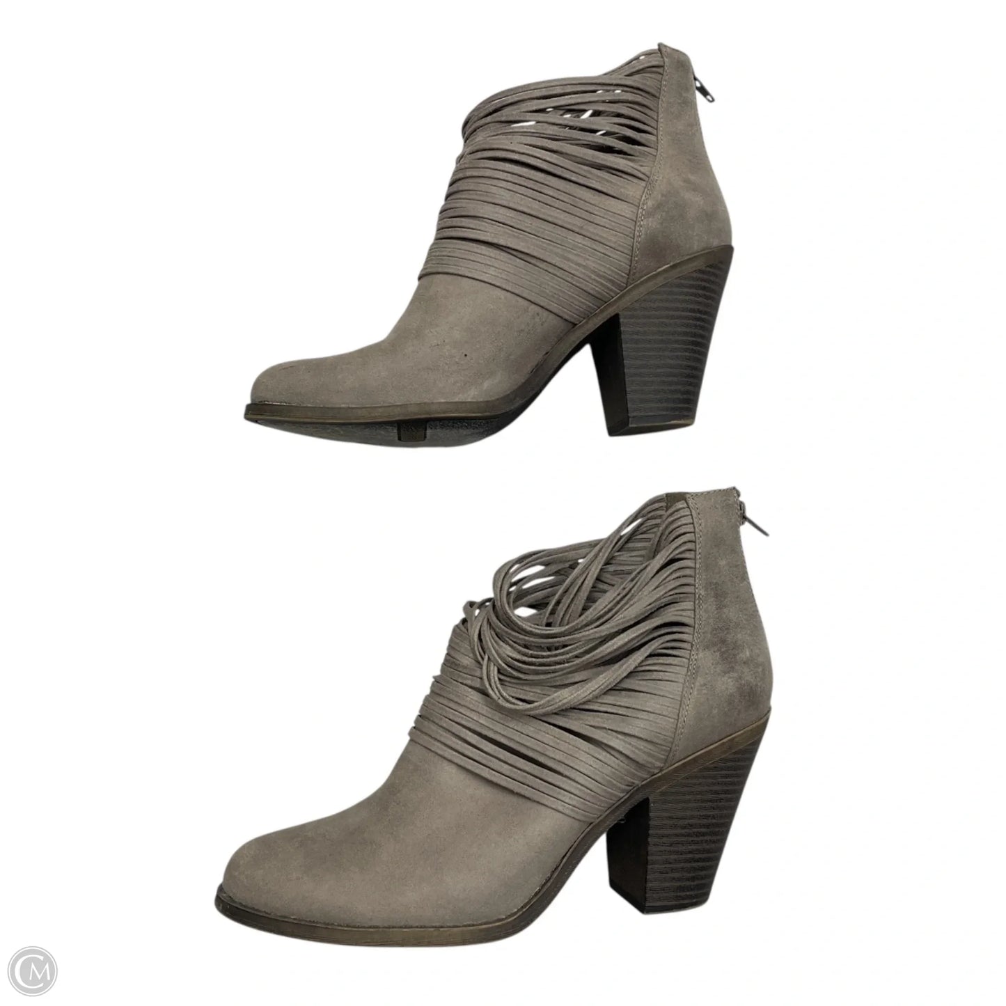 Boots Ankle Heels By Fergalicious In Taupe, Size: 10