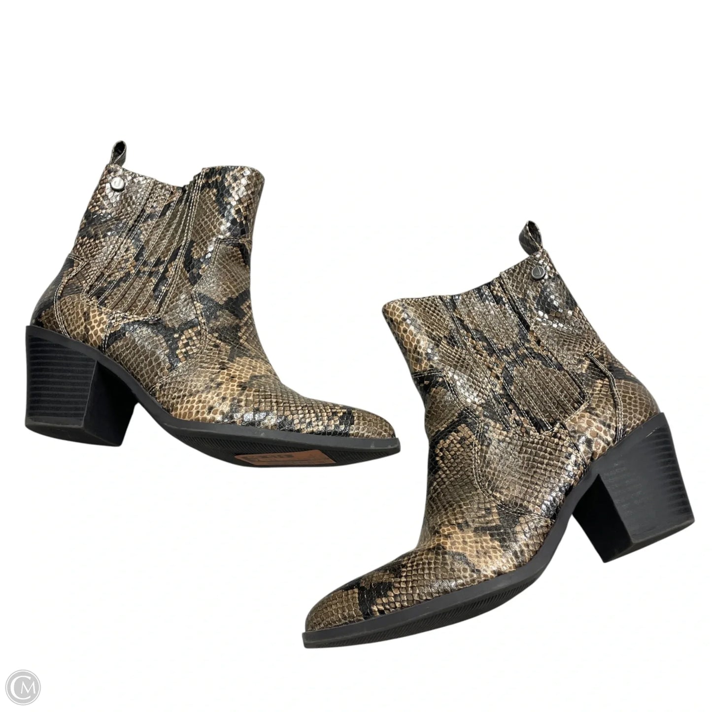 Boots Ankle Heels By Journee In Snakeskin Print, Size: 9