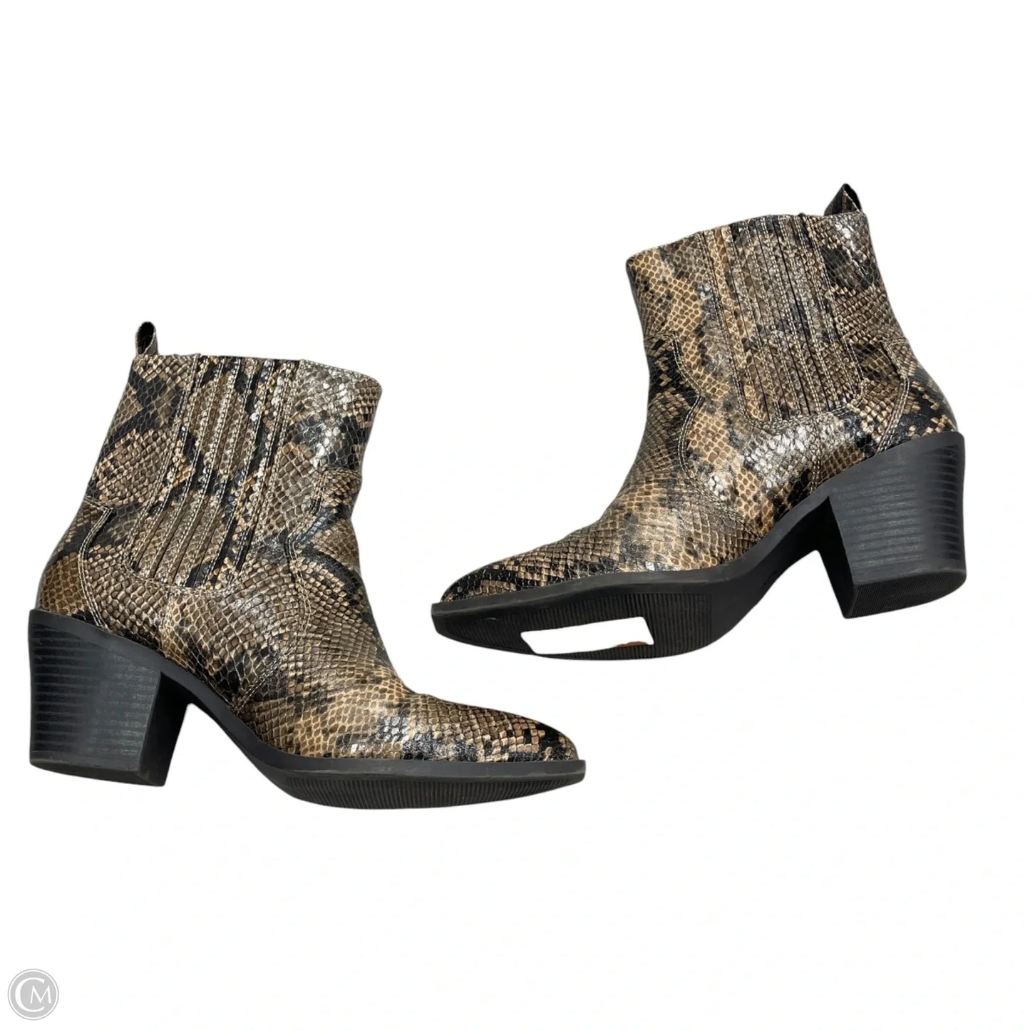 Boots Ankle Heels By Journee In Snakeskin Print, Size: 9