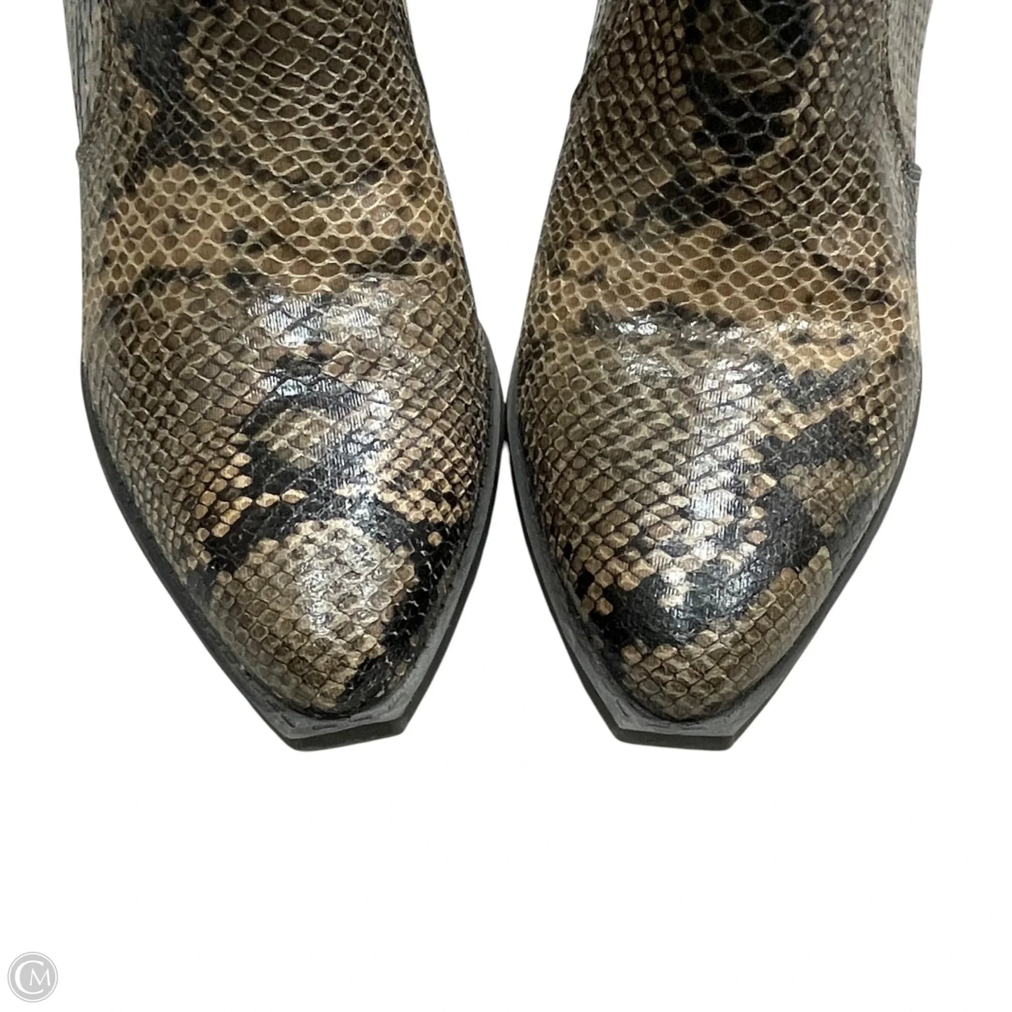 Boots Ankle Heels By Journee In Snakeskin Print, Size: 9