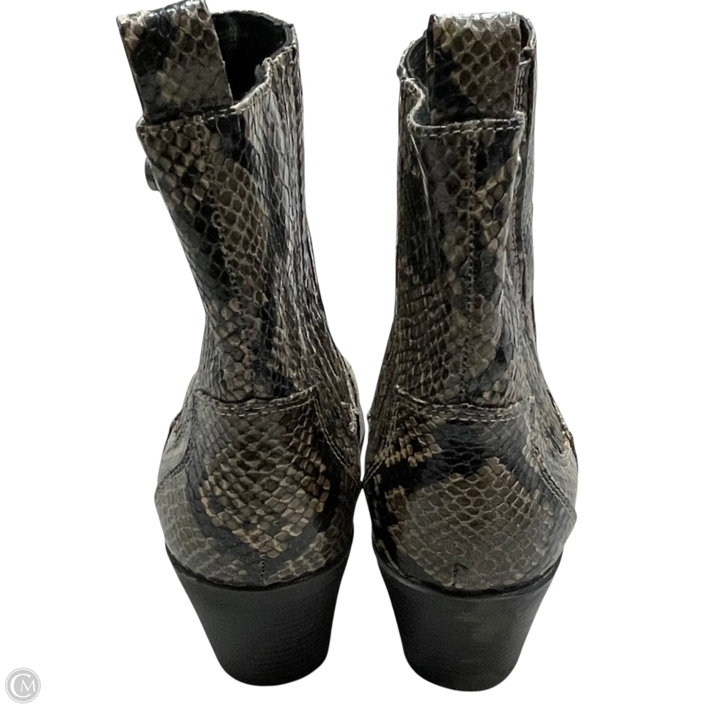 Boots Ankle Heels By Journee In Snakeskin Print, Size: 9