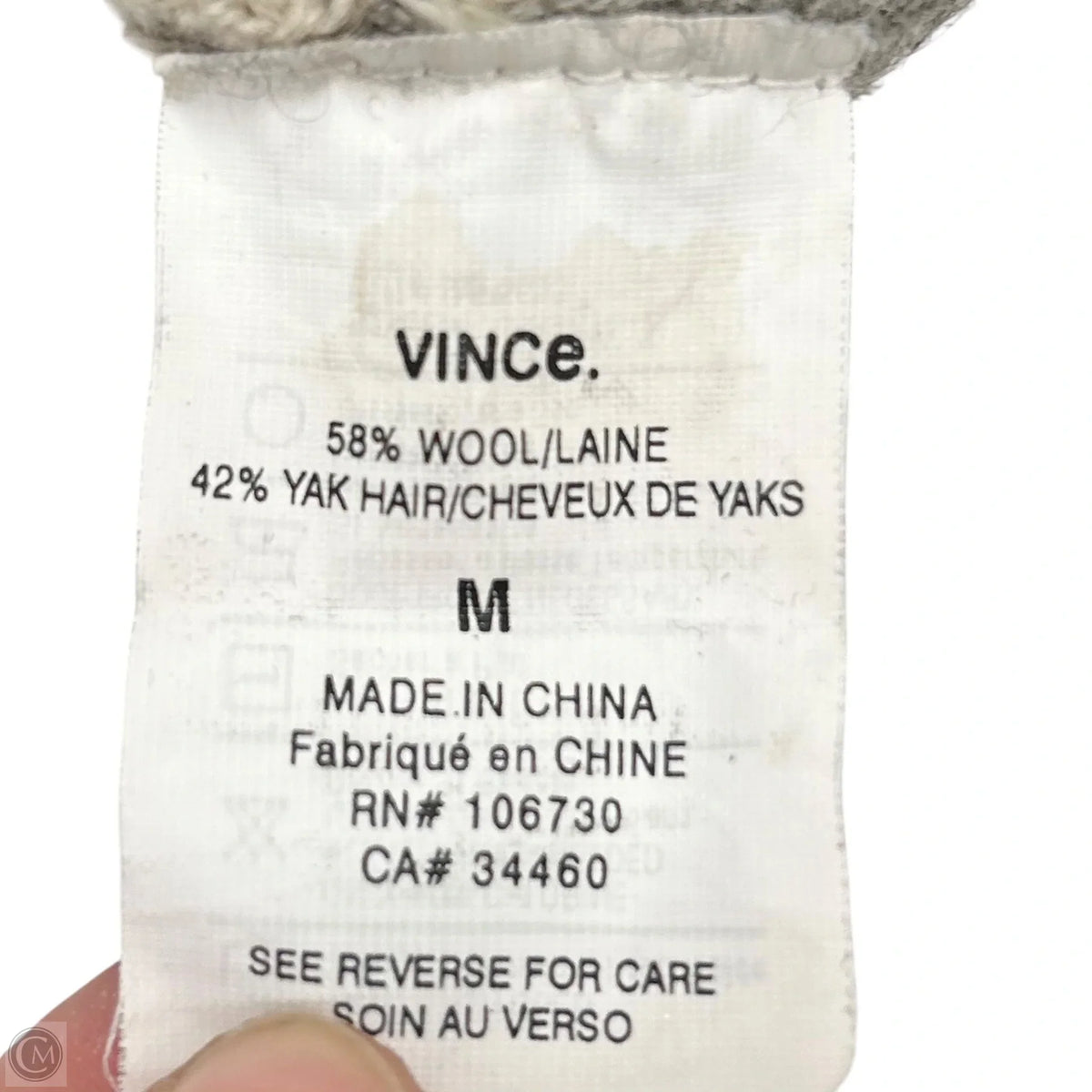 Sweater By Vince In Cream & Grey, Size: M