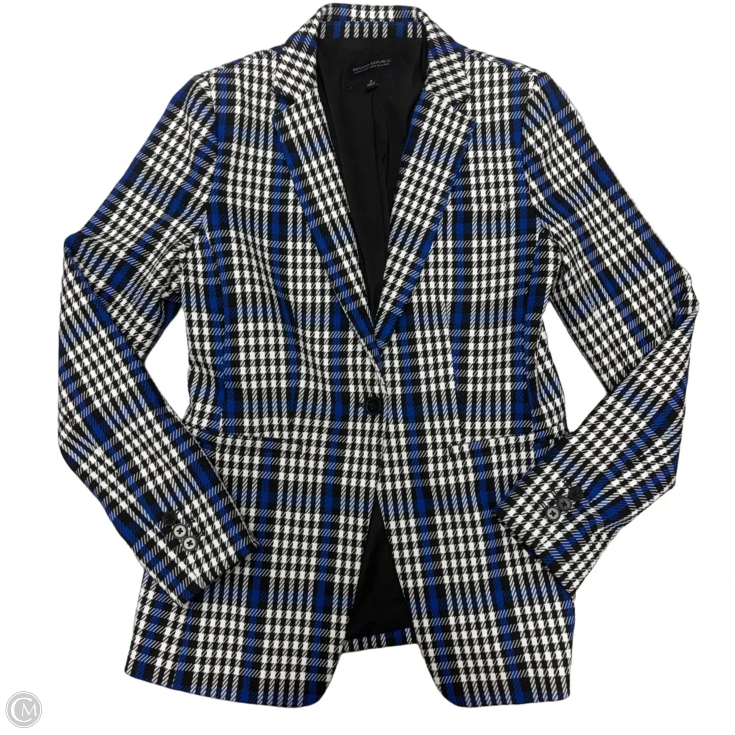 Blazer By Banana Republic In Black & Blue, Size: Xs
