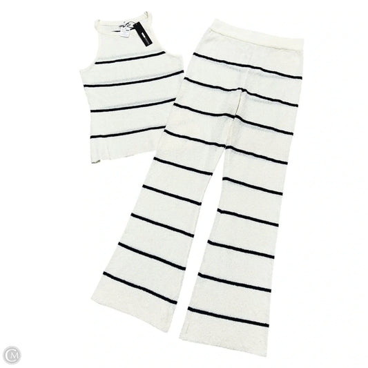 Pants Set 2pc By Fashion Nova In Blue & Cream, Size: Xl