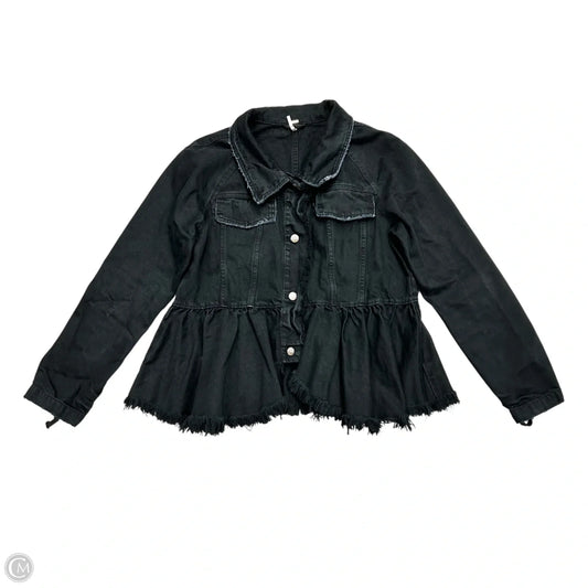 Jacket Denim By Free People In Black Denim, Size: M