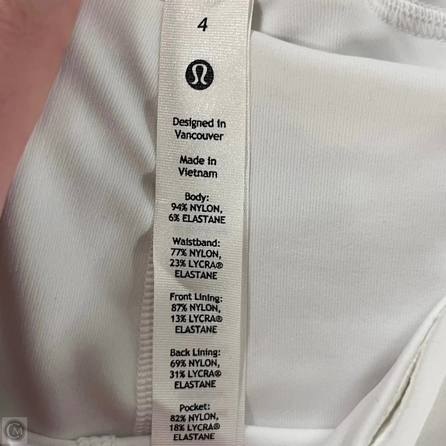 Athletic Skort By Lululemon In White, Size: S