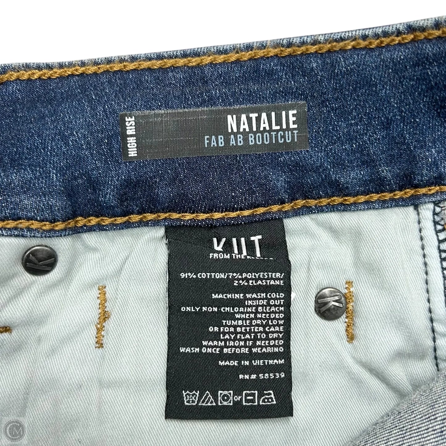 Jeans Boot Cut By Kut In Blue Denim, Size: 8