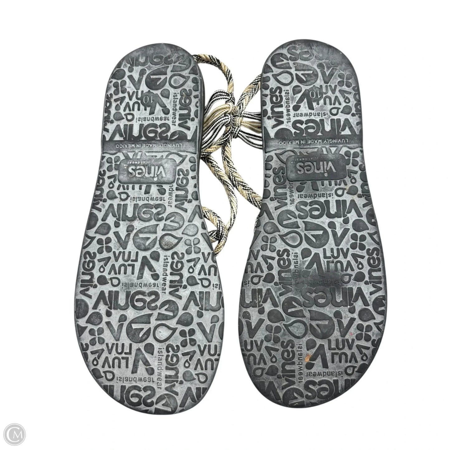 Sandals Flats By Vines In Black & Tan, Size: 10