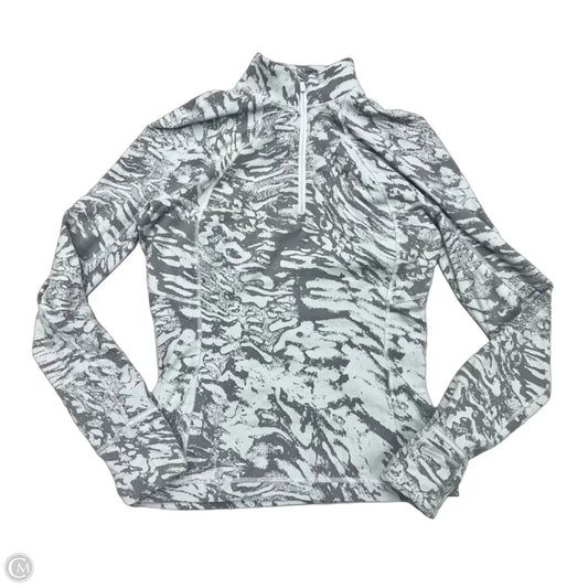 Athletic Top Long Sleeve Collar By Lululemon In Grey, Size: M