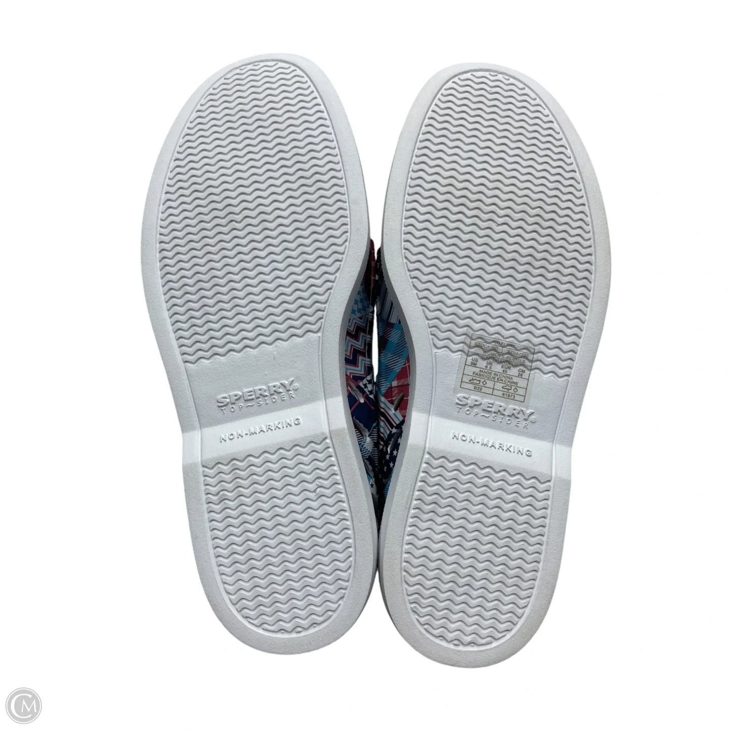 Shoes Flats By Sperry In Blue & Red & White, Size: 9