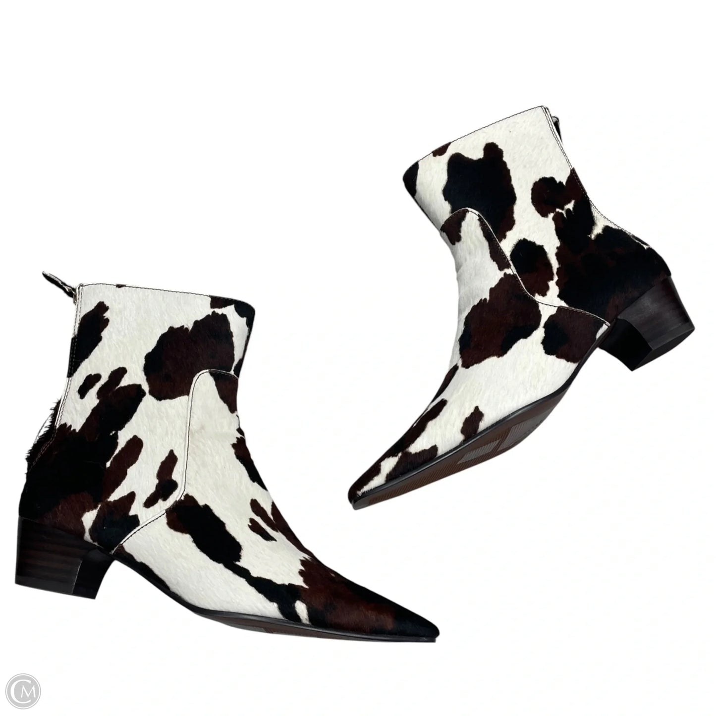 Boots Ankle Heels By Madewell In Brown & White, Size: 6.5