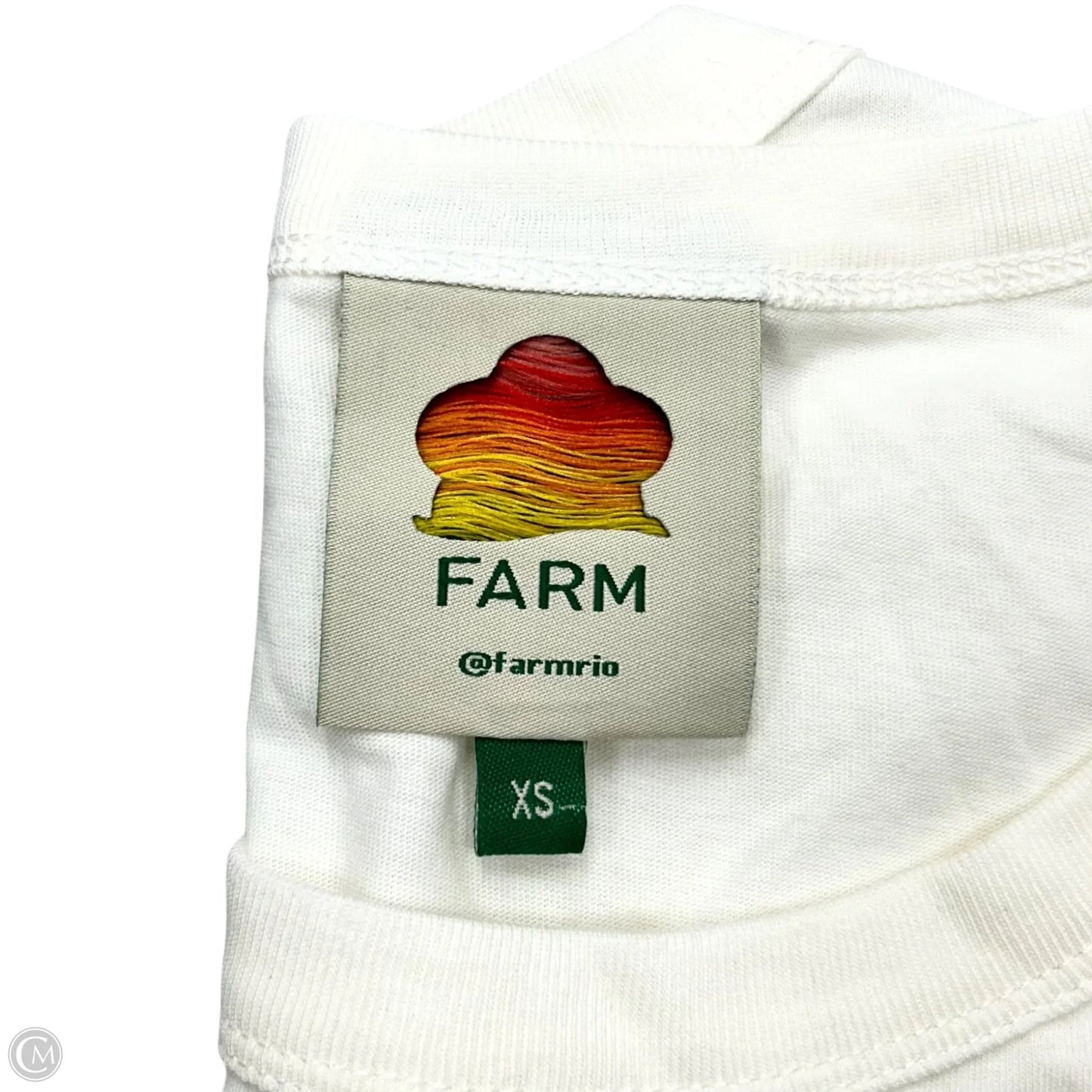 Top Short Sleeve By Farm Rio In White & Yellow, Size: Xs