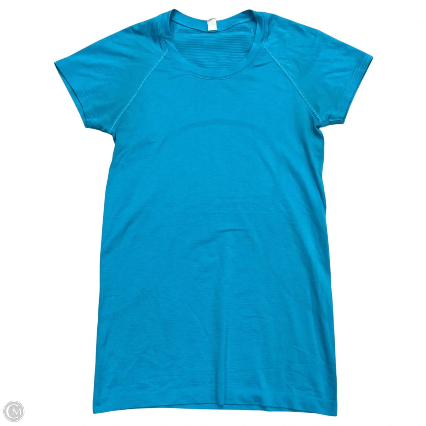 Athletic Top Short Sleeve By Lululemon In Aqua, Size: S