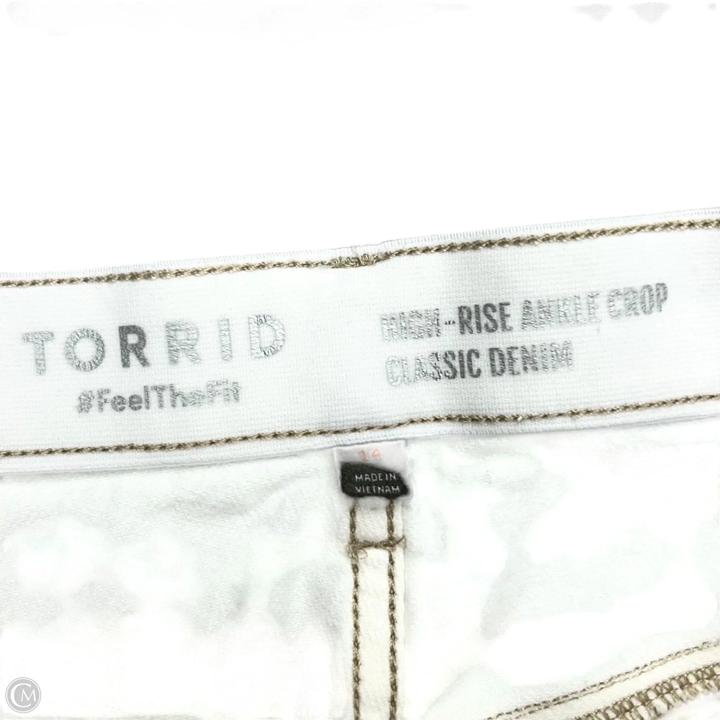 Jeans Straight By Torrid In White Denim, Size: 14
