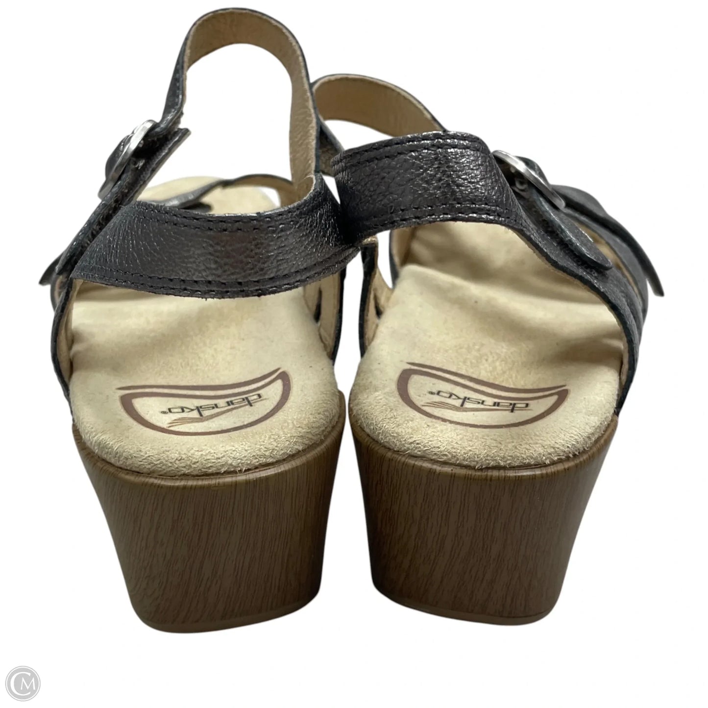 Sandals Heels Block By Dansko In Silver, Size: 6.5