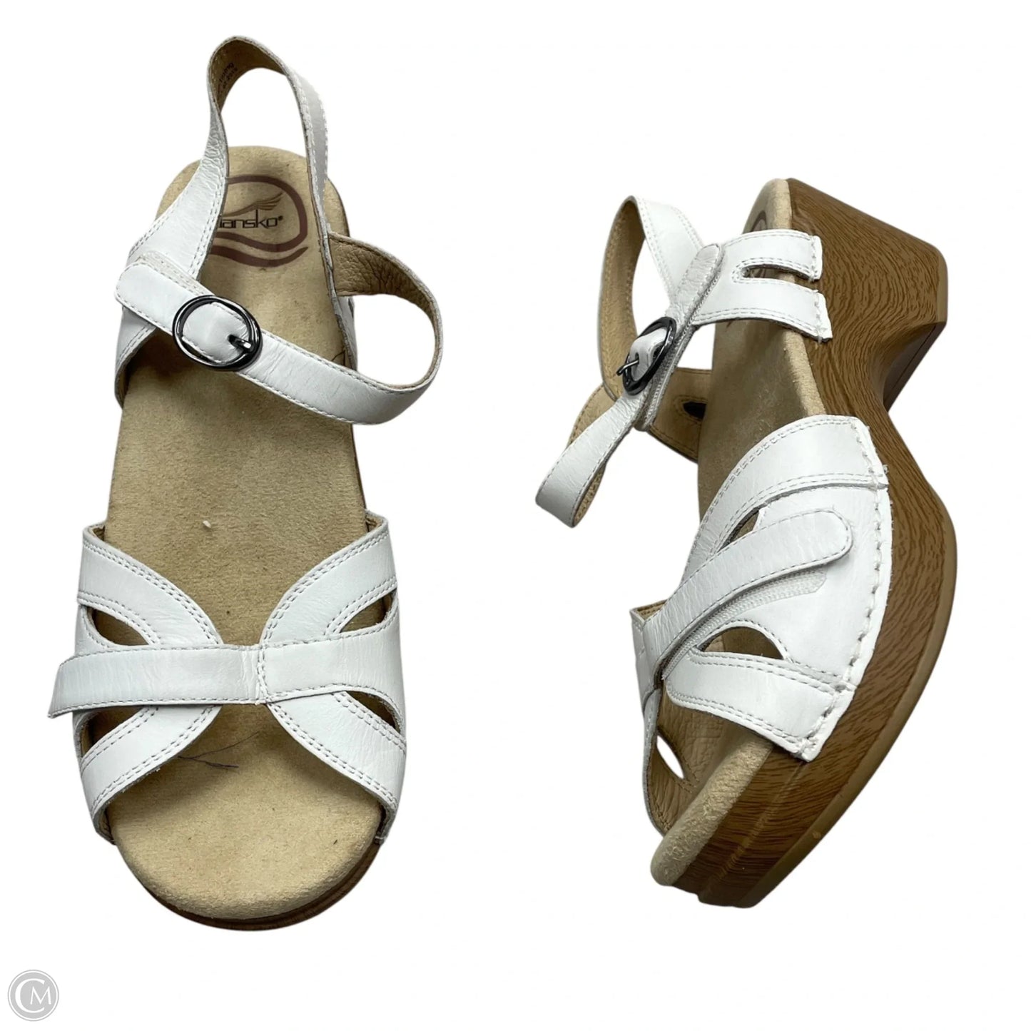 Sandals Heels Block By Dansko In White, Size: 6.5