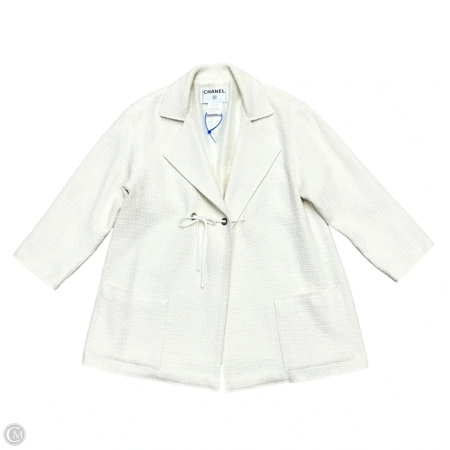 Blazer Luxury Designer By Chanel In Ivory, Size: S