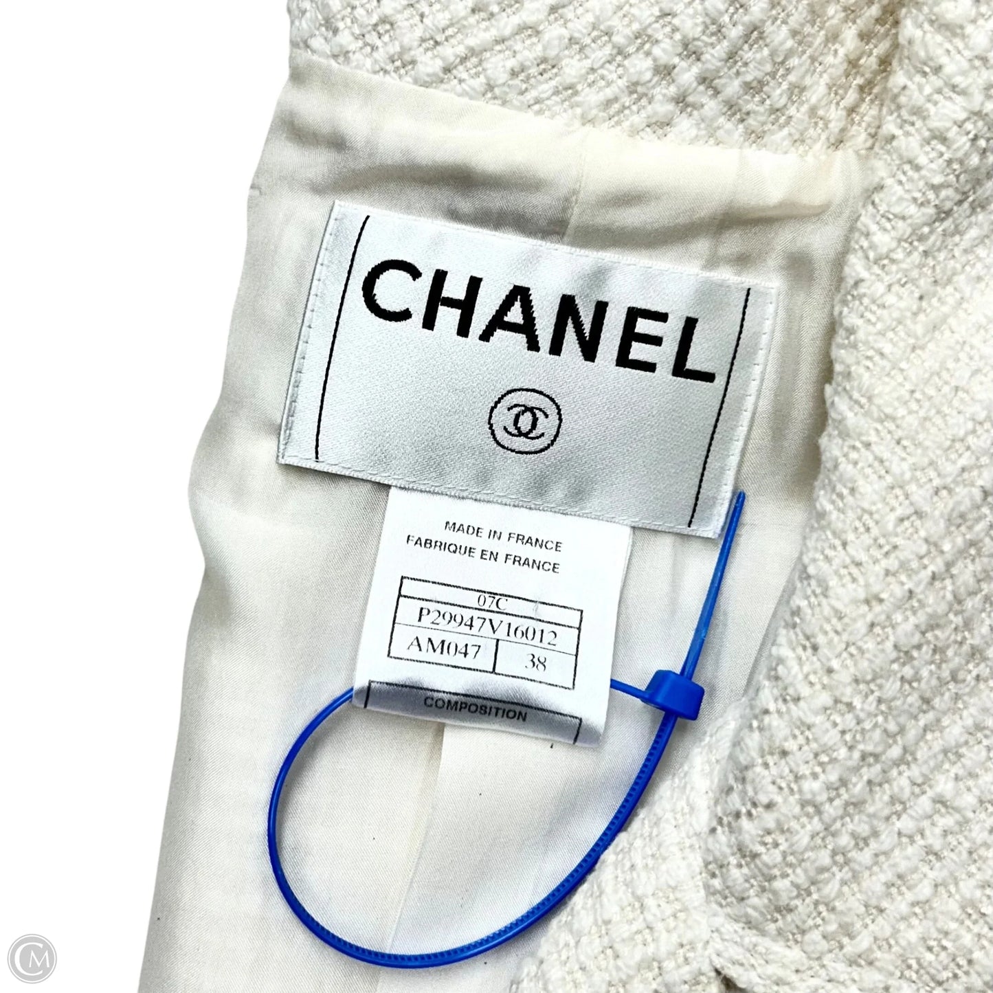 Blazer Luxury Designer By Chanel In Ivory, Size: S