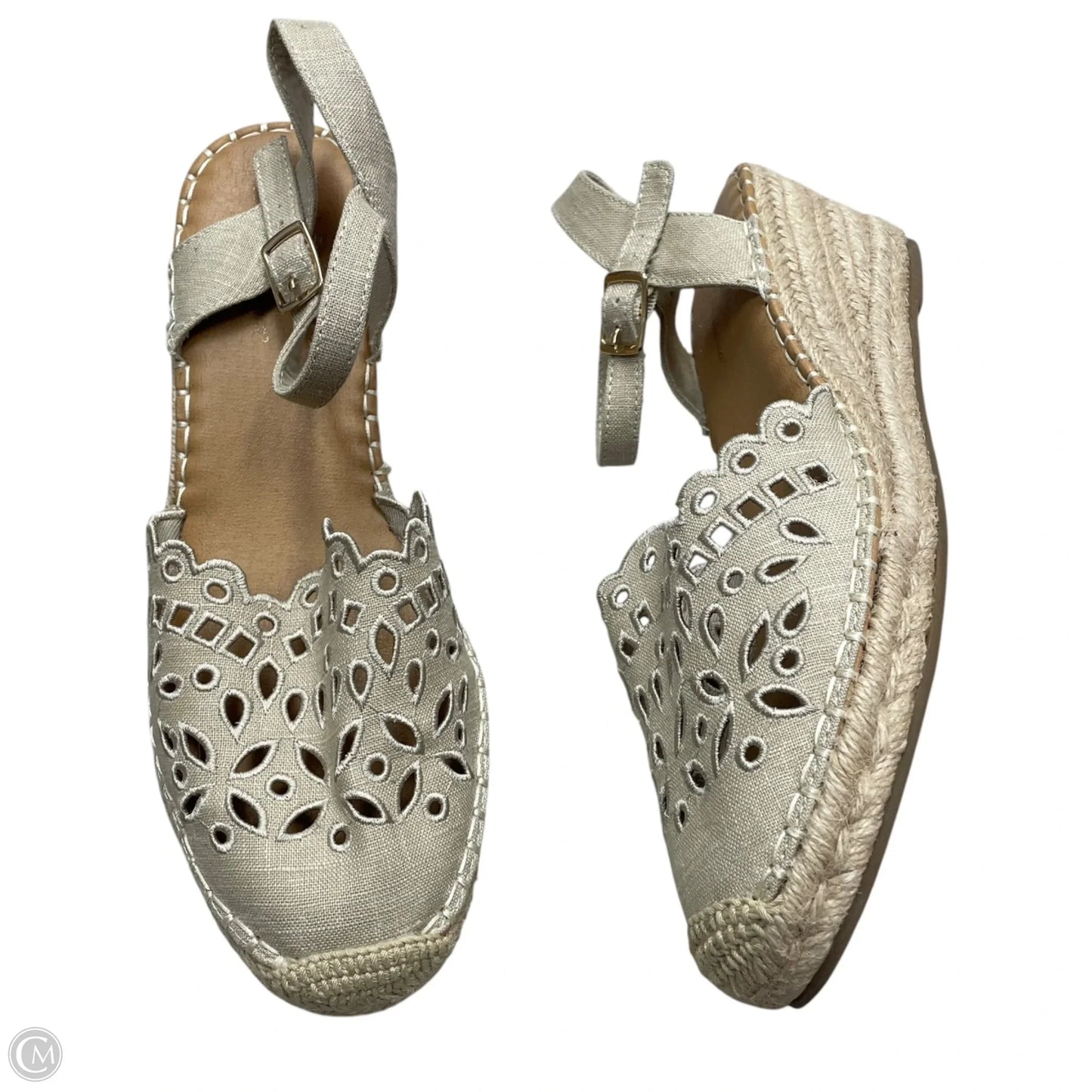 Shoes Heels Wedge By Tommy Bahama In Beige, Size: 8.5