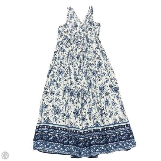 Dress Casual Maxi By Lucky Brand In Blue & White, Size: Xl